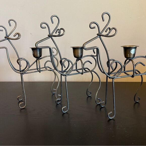 Royal Highlights Metal Reindeer Candleholders (Set of 3) - Picture 4 of 4